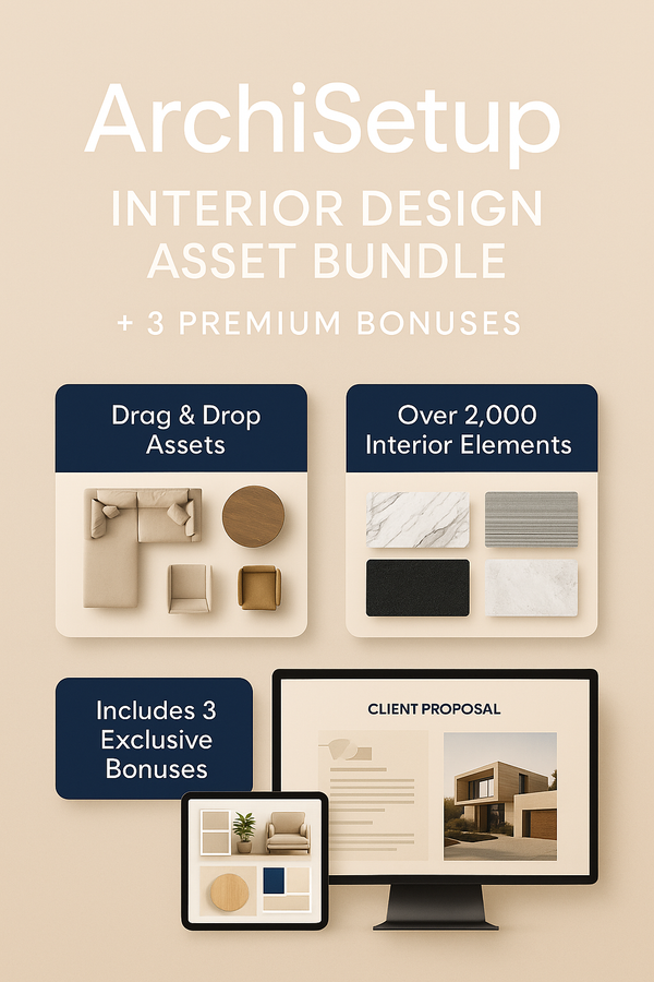 ArchiSetup® – Interior Design Asset Bundle + 3 Premium Bonuses