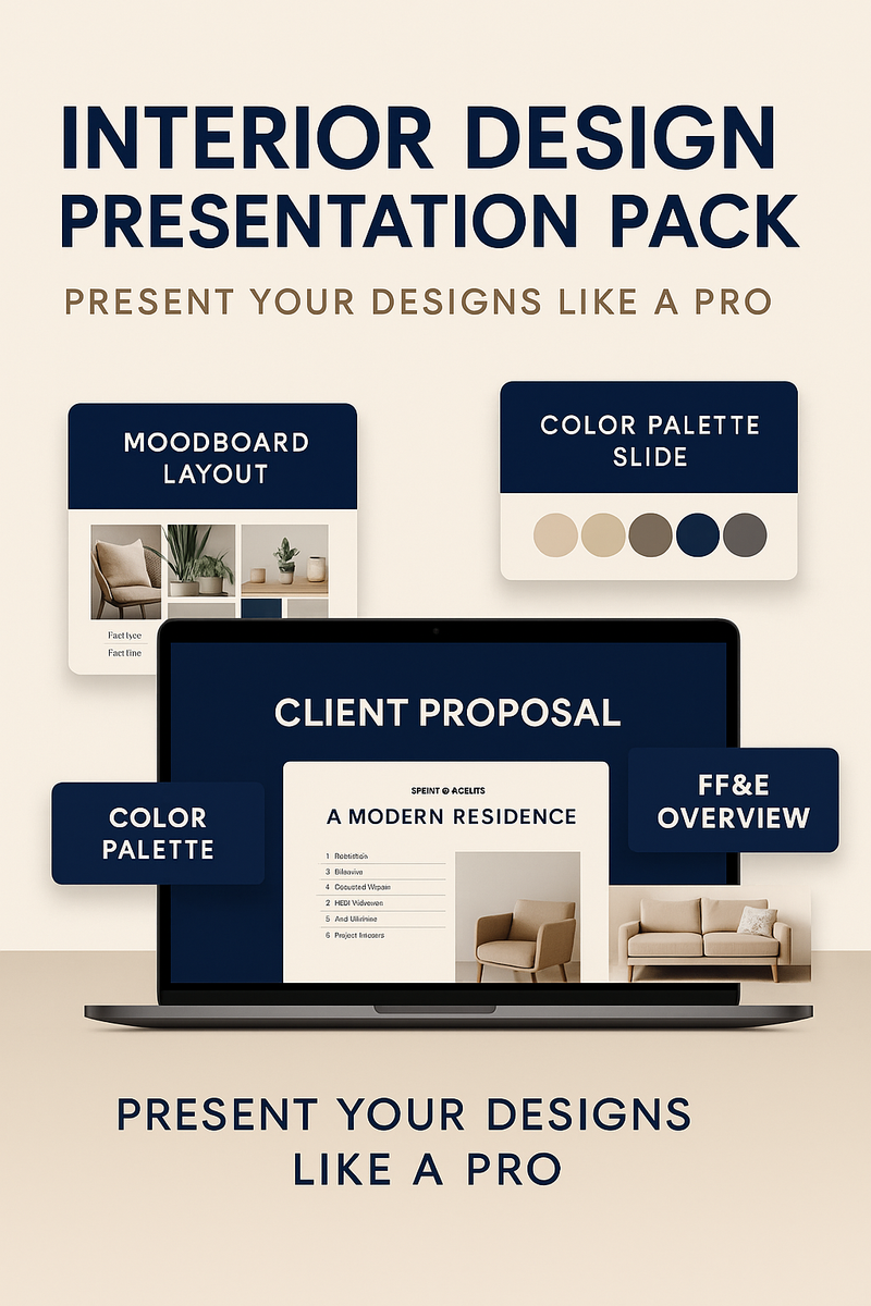 Interior Design Presentation Pack – Editable Templates for Client Proposals